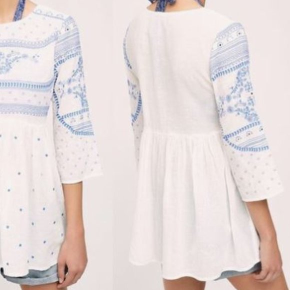 Anthropologie Mermaid Tunic Boho Top Blouse Tee B - Picture 2 of 11